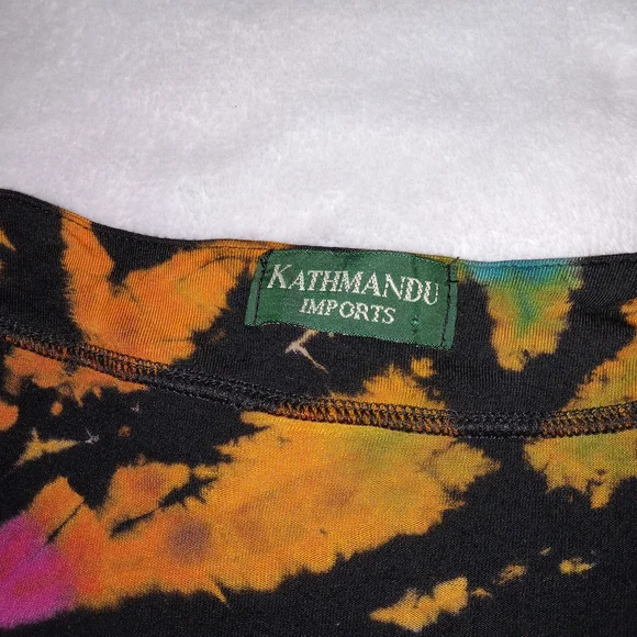 Kathmandu Imports Tie Dye Long Sleeve Tunic Top S/M Boho Hippie Festival - Picture 7 of 10